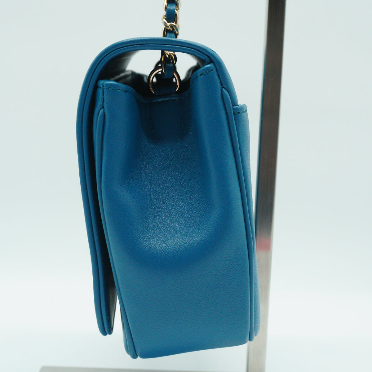 Chanel CC Mania Flap Bag Blue Lambskin Small GHW