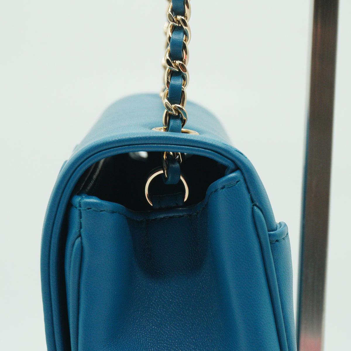 Chanel CC Mania Flap Bag Blue Lambskin Small GHW
