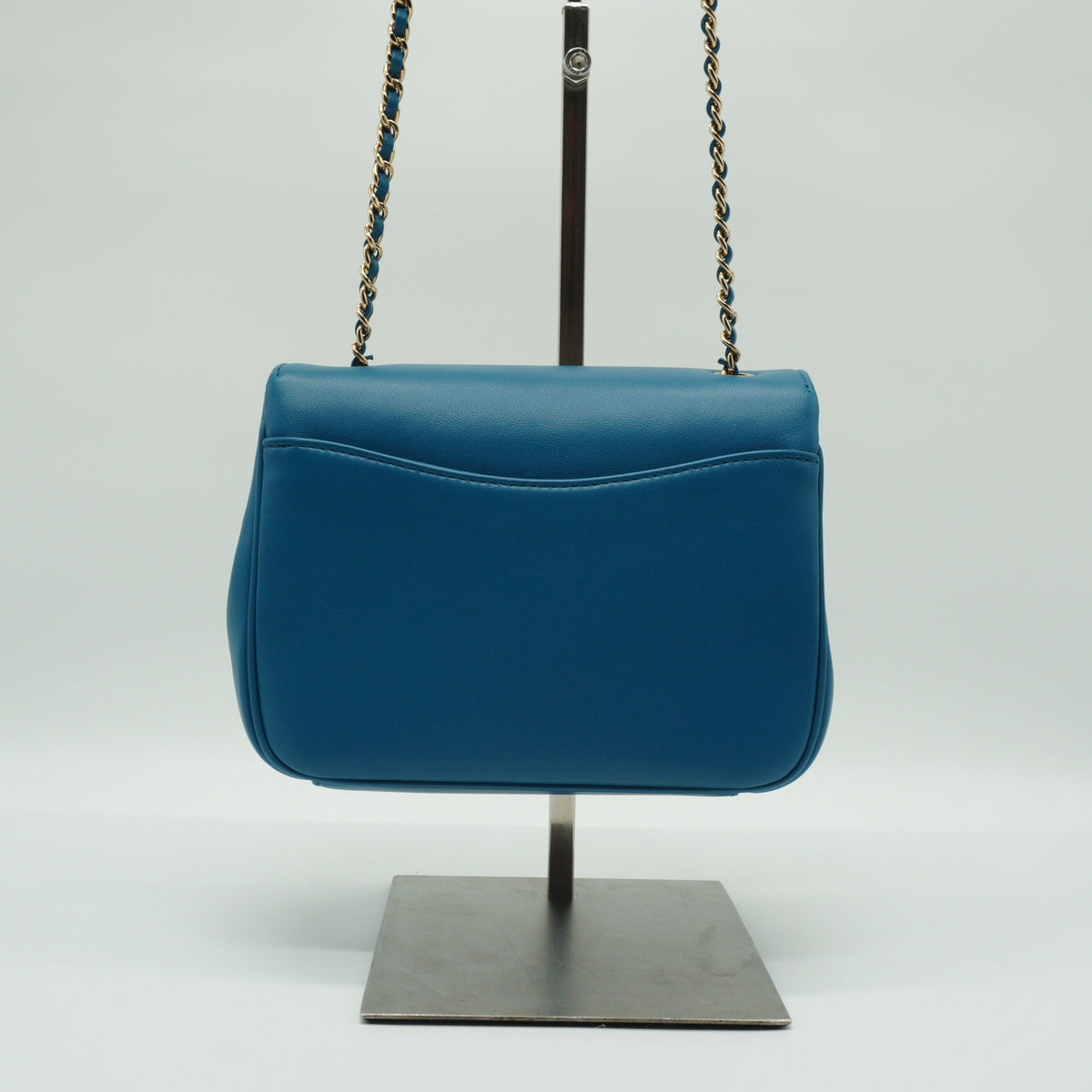 Chanel CC Mania Flap Bag Blue Lambskin Small GHW