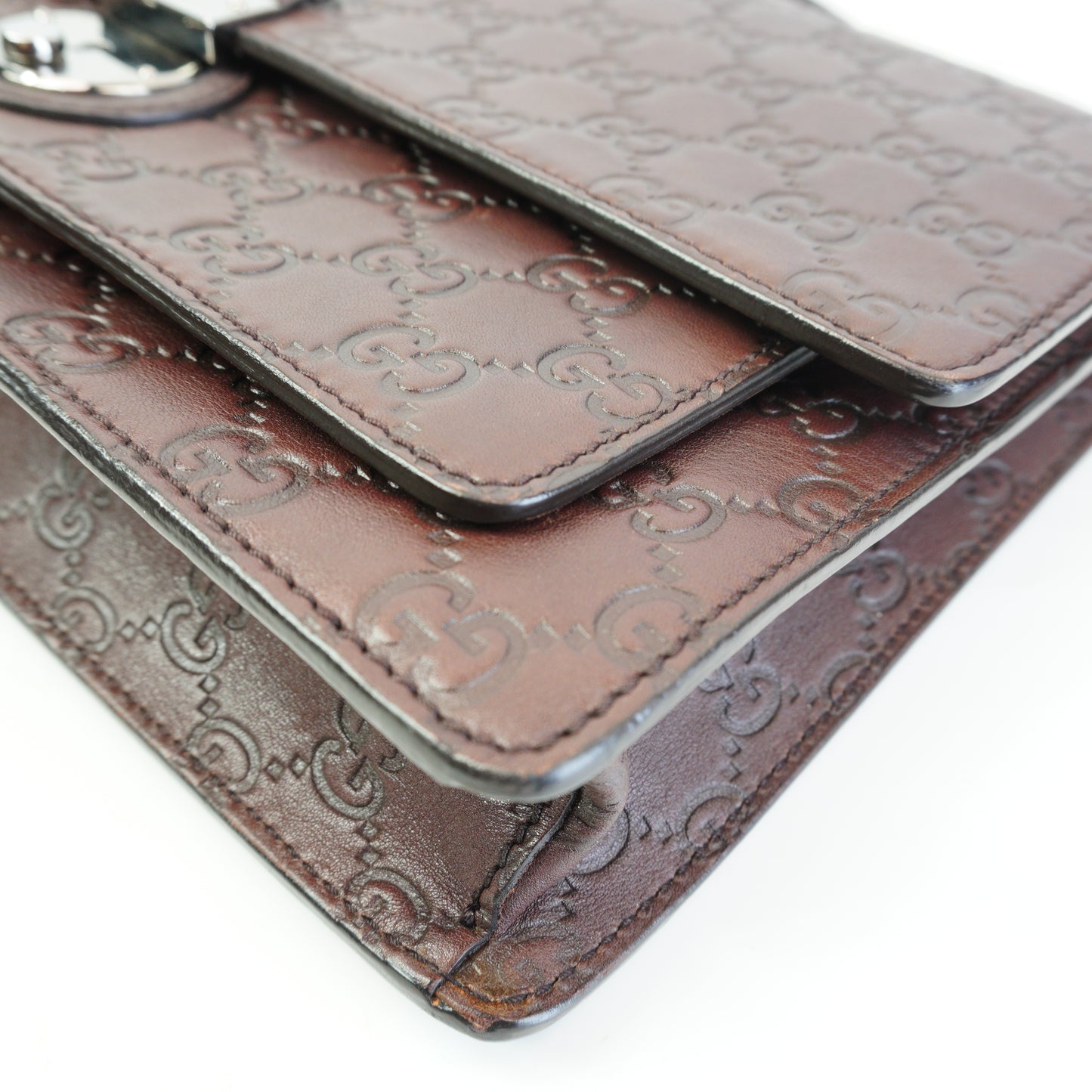 Gucci	Guccissima Leather Clutch Medium Brown SHW