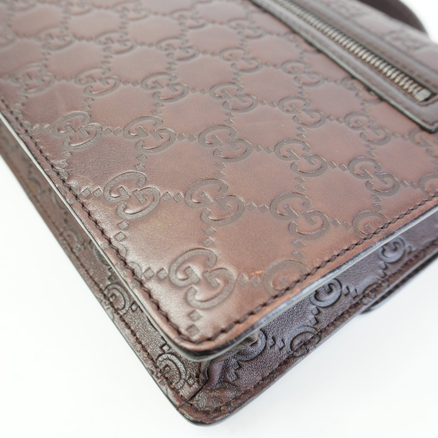 Gucci	Guccissima Leather Clutch Medium Brown SHW