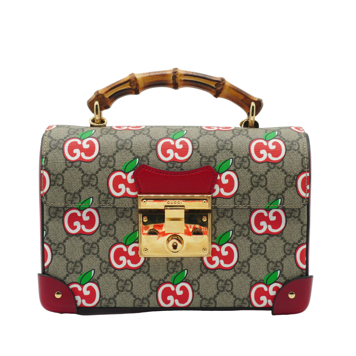 Gucci Padlock Bamboo Top Handle Small Beige GHW