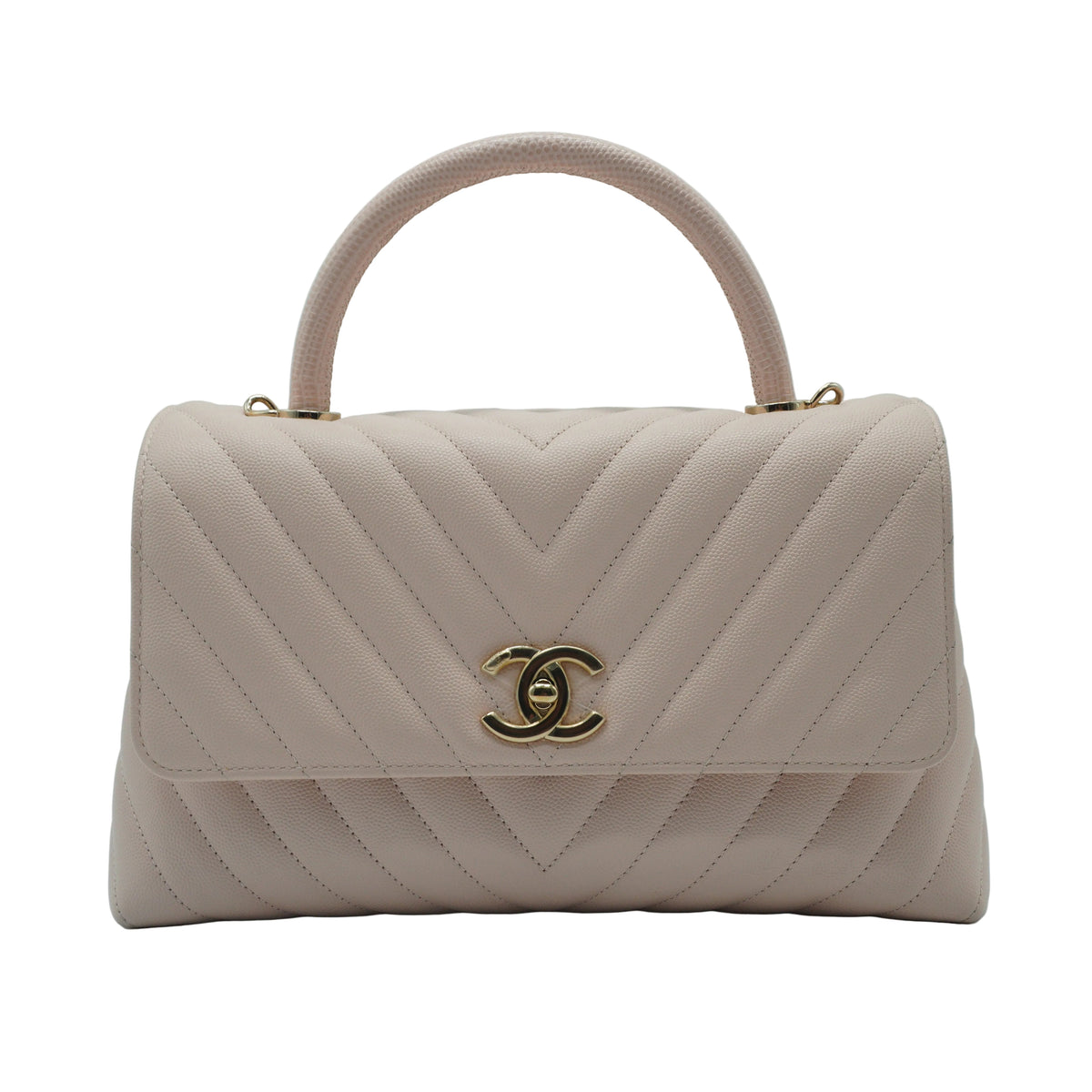 Chanel Coco Handle Medium Calfskin Beige Clair GHW