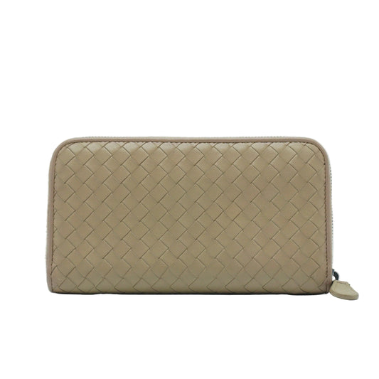 Bottega Veneta	Intrecciato Zip Around Wallet Beige MHW