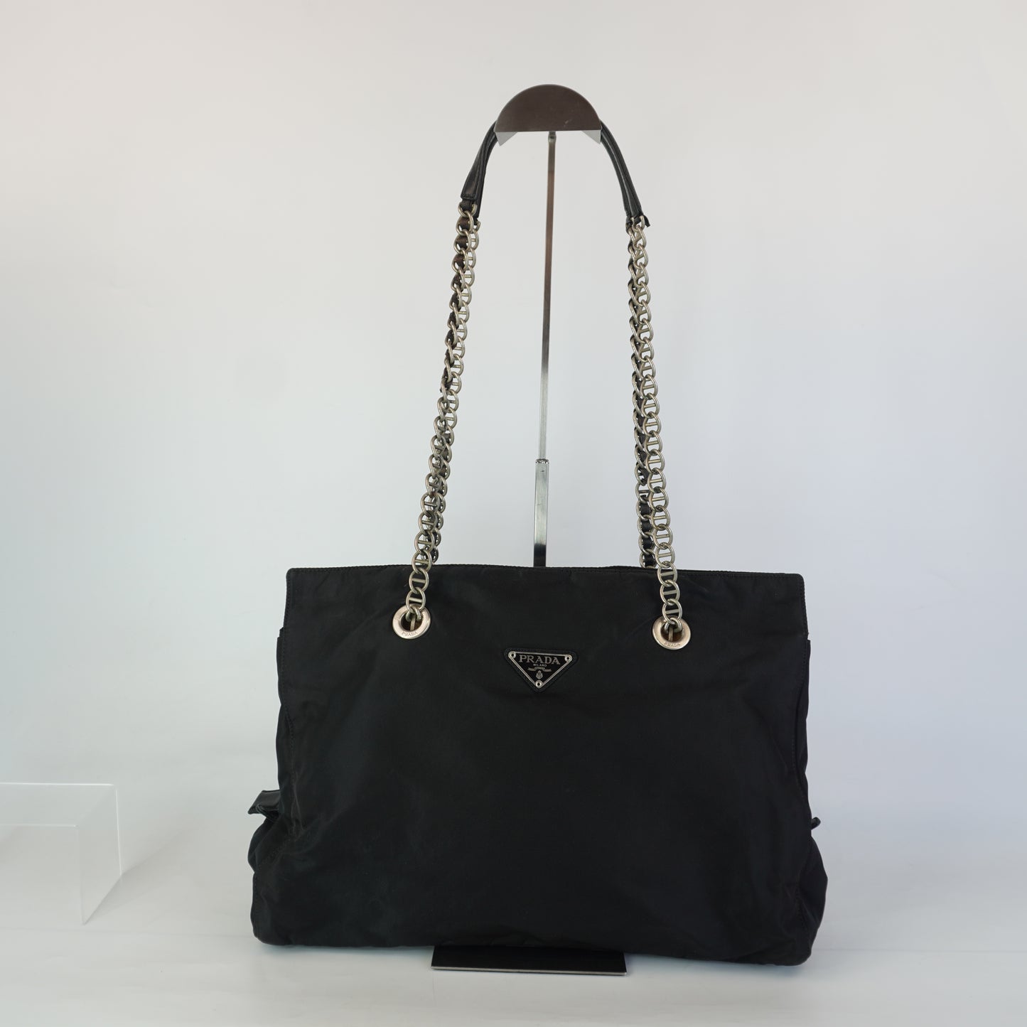 Prada Tessuto Chain Shoulder Bag SHW Large