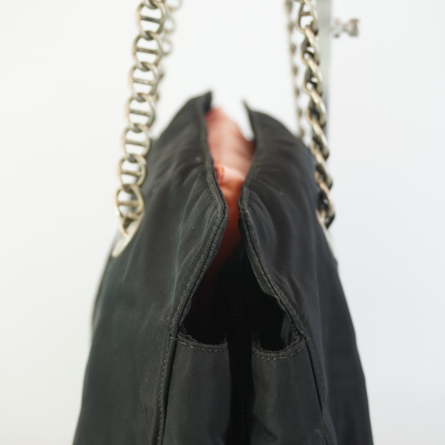 Prada Tessuto Chain Shoulder Bag SHW Large