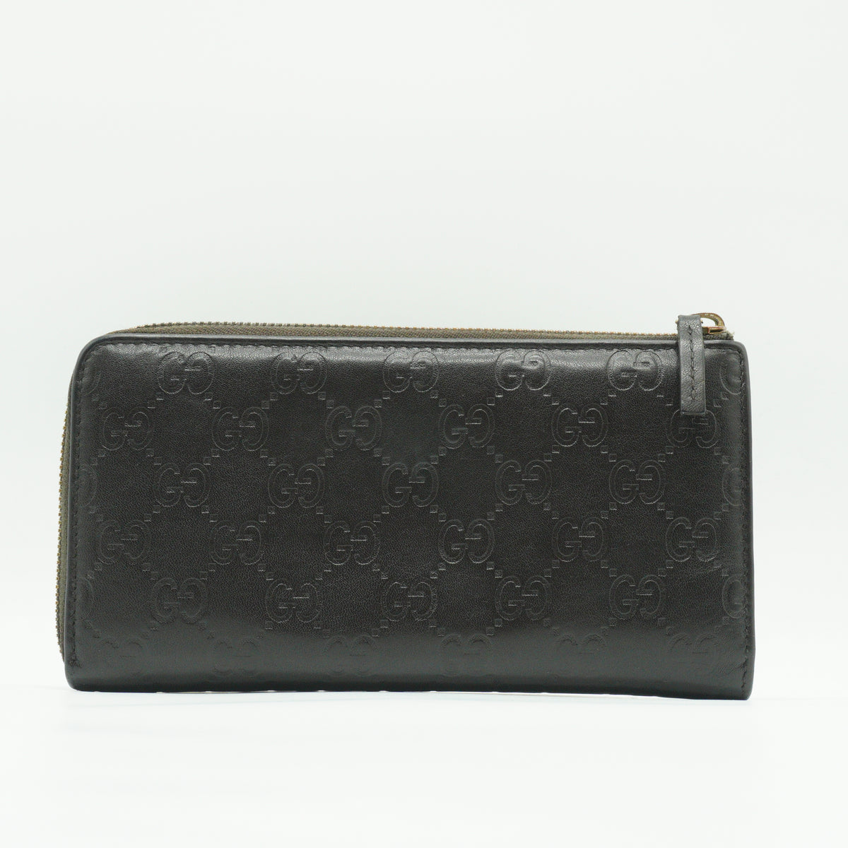 Gucci Guccissima Zip Around Wallet Dark Brown