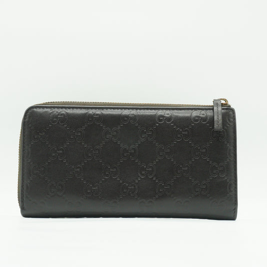 Gucci Guccissima Zip Around Wallet Dark Brown