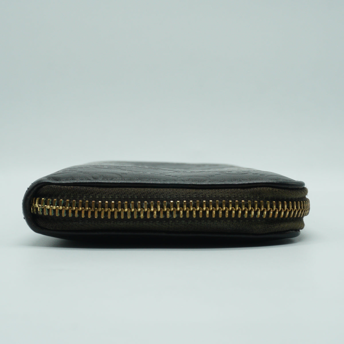 Gucci Guccissima Zip Around Wallet Dark Brown