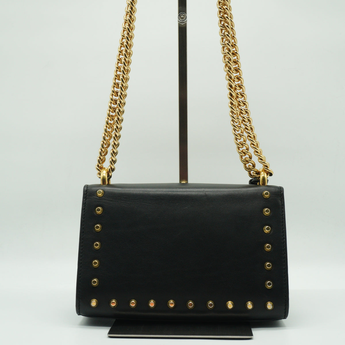 Gucci Padlock pearl studded shoulder bag small black GHW