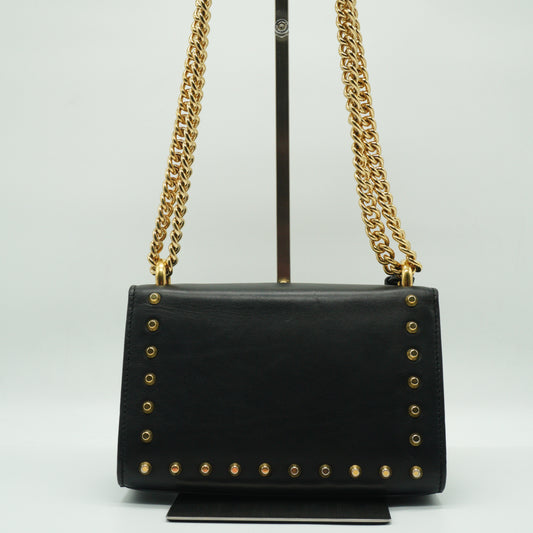 Gucci Padlock pearl studded shoulder bag small black GHW