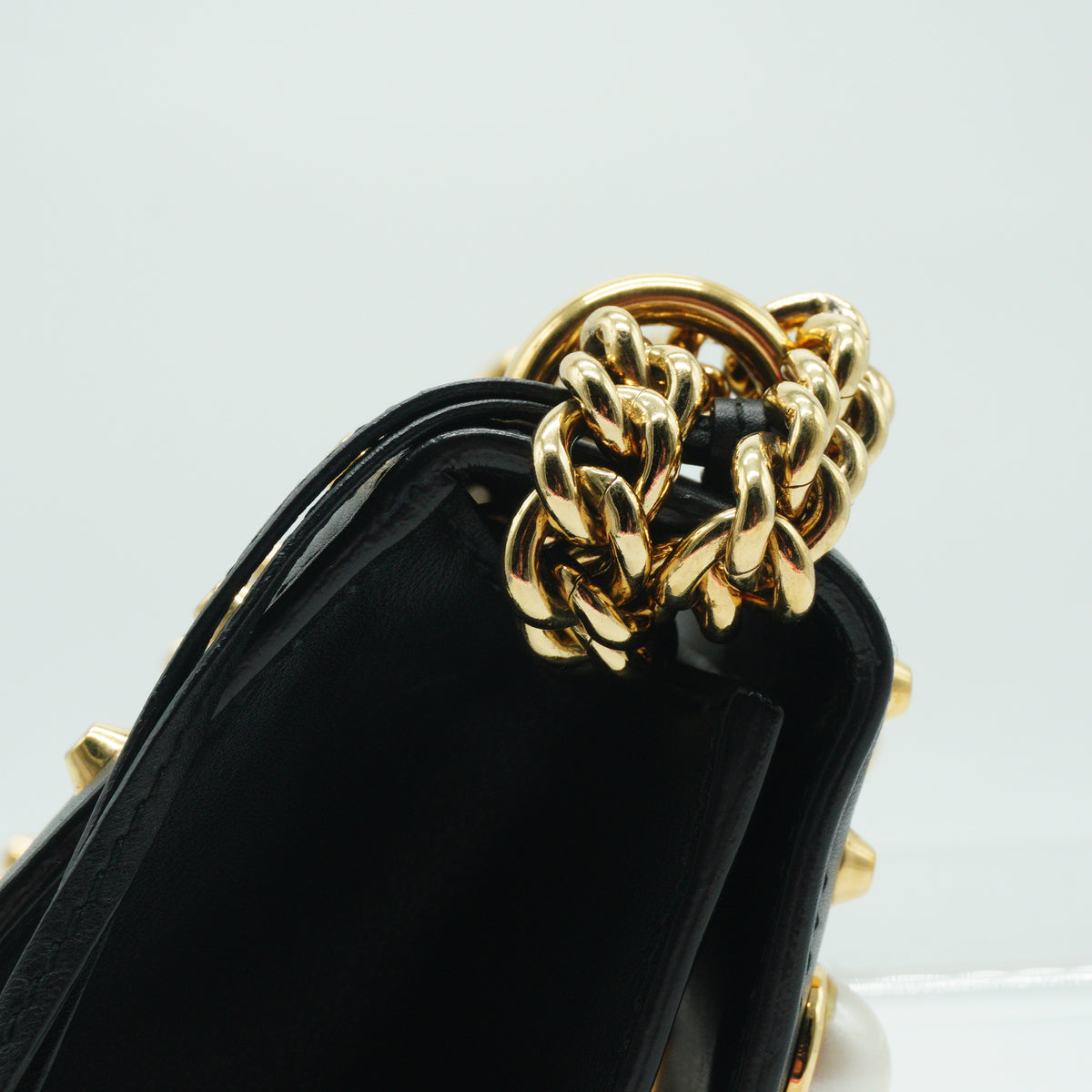 Gucci Padlock pearl studded shoulder bag small black GHW
