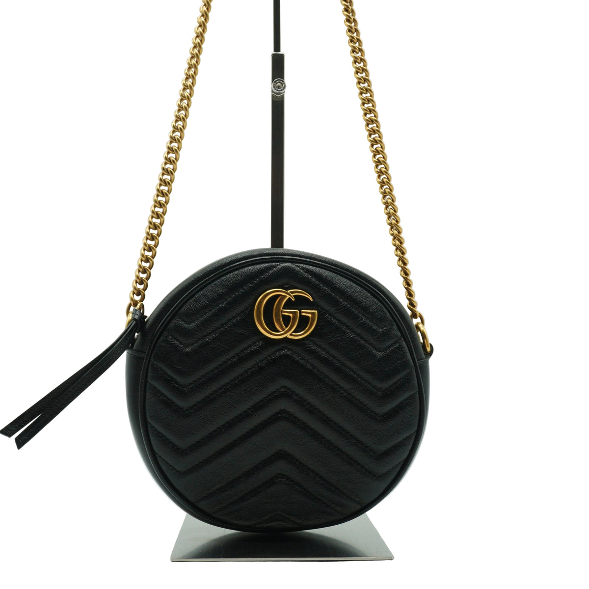 Gucci	Marmont Round Shoulder Bag Mini black GHW