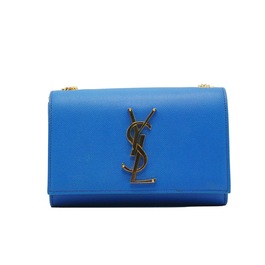 YSL	Kate Crossbody Bag Vibrant Blue GHW Small