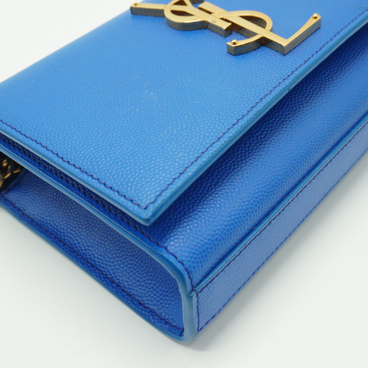YSL	Kate Crossbody Bag Vibrant Blue GHW Small