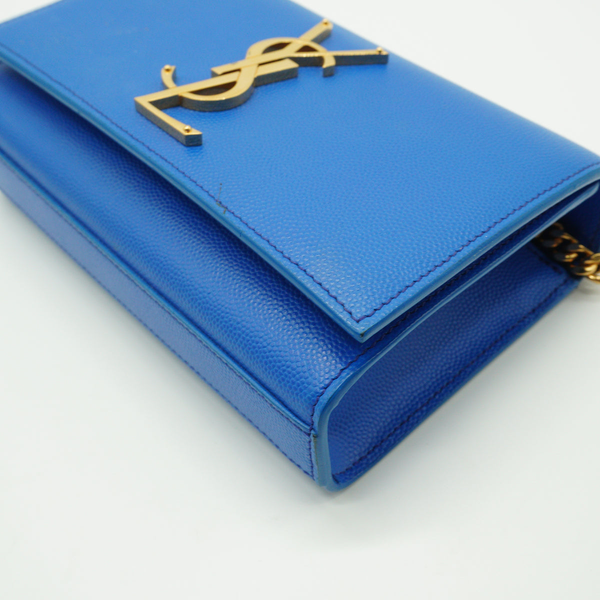 YSL	Kate Crossbody Bag Vibrant Blue GHW Small