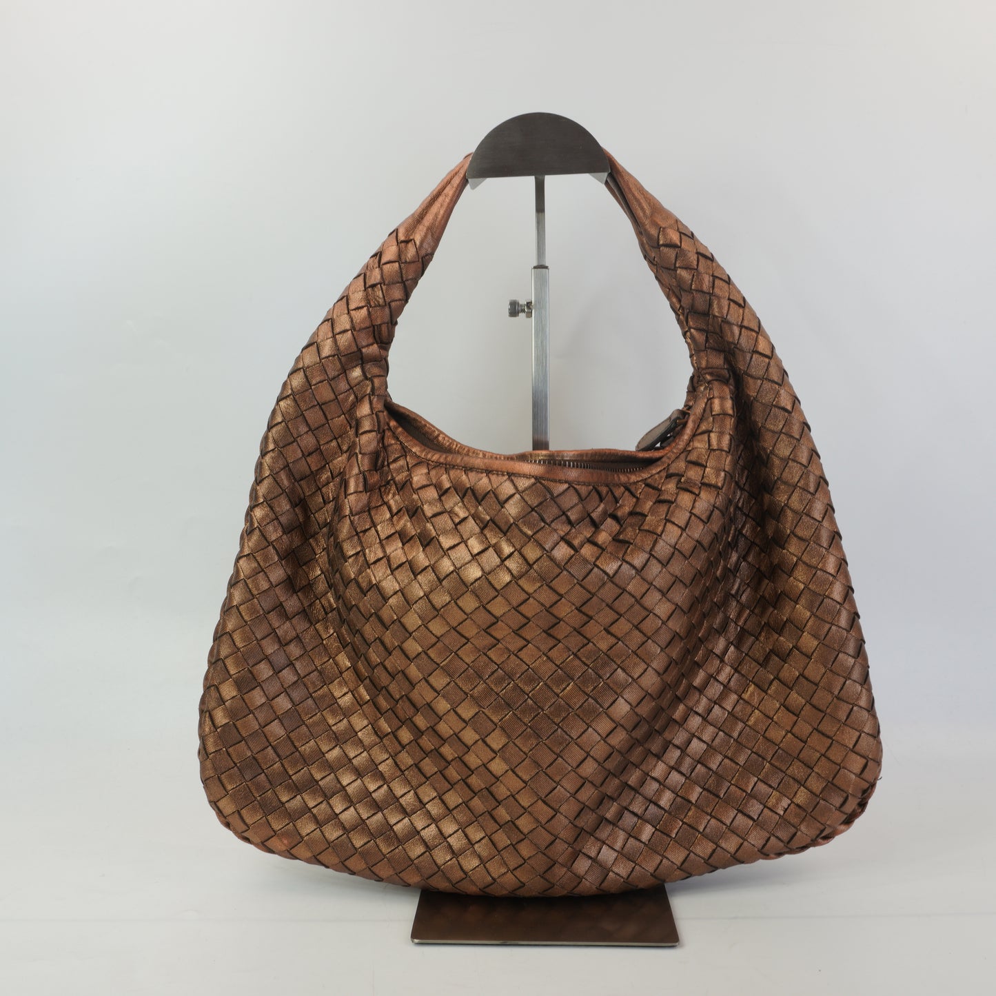 Bottega Veneta Intrecciato Hobo Copper Bag Large