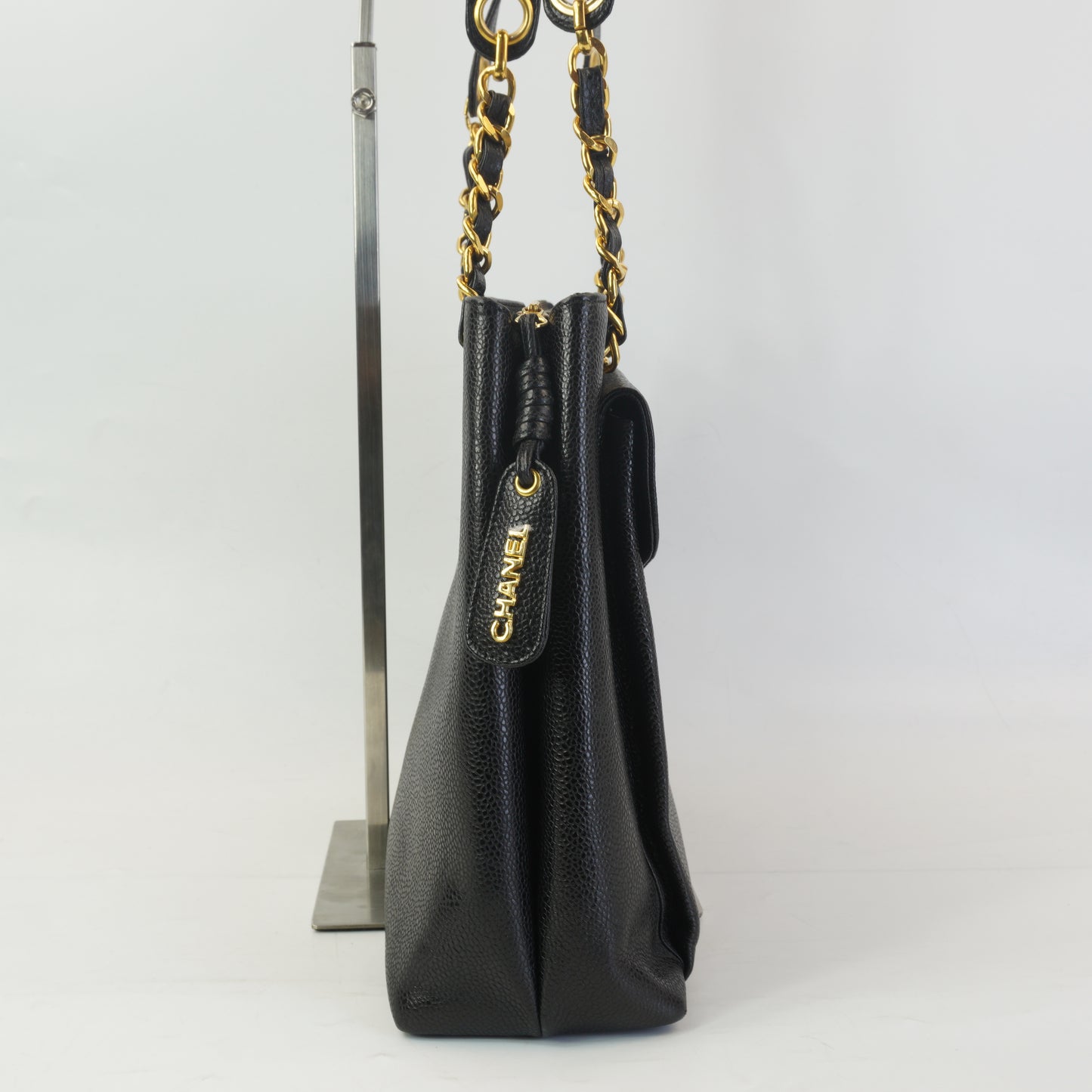 Chanel Vintage Caviar Fiont Pocket Tote Bag  GHW Medium