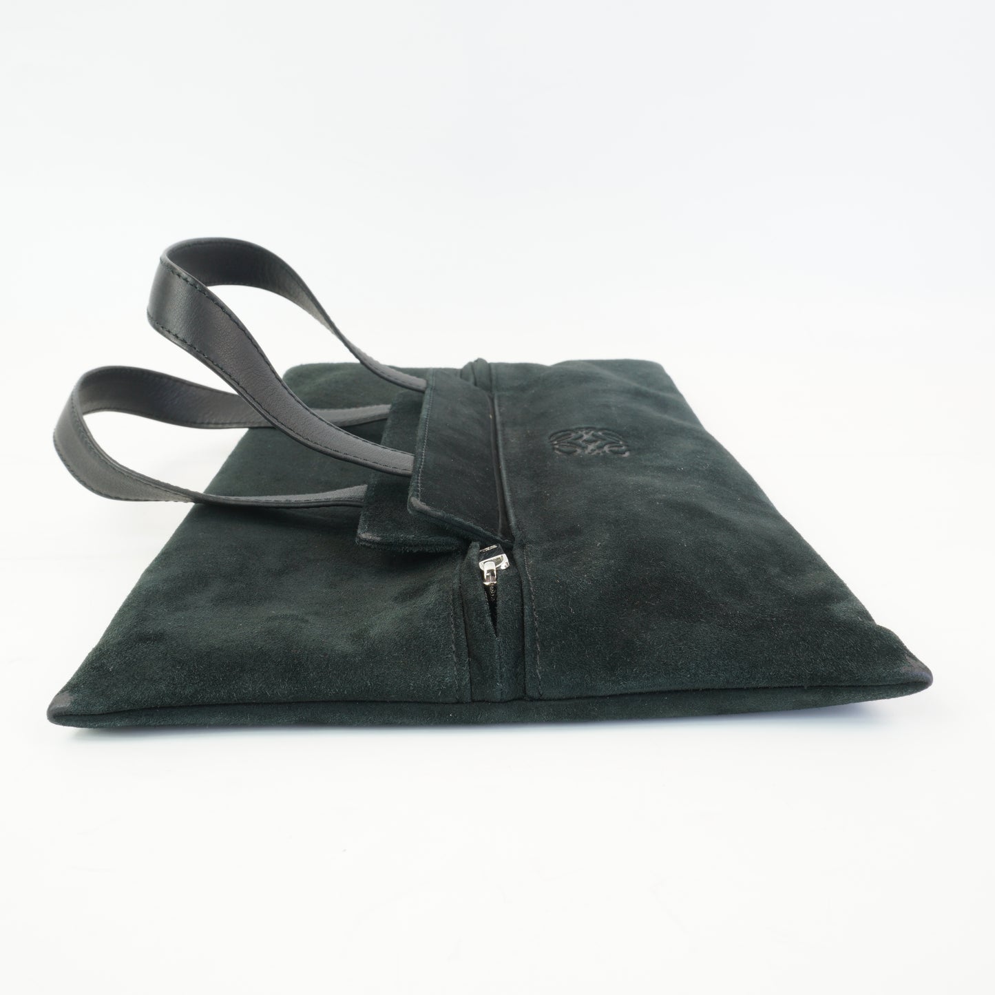 Loewe Suede anagram Black handbag SHW