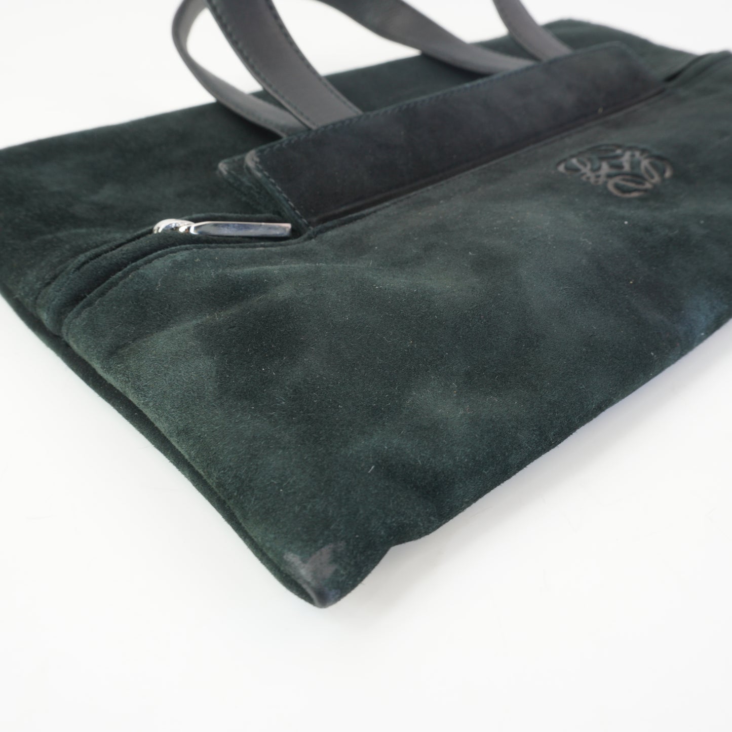 Loewe Suede anagram Black handbag SHW