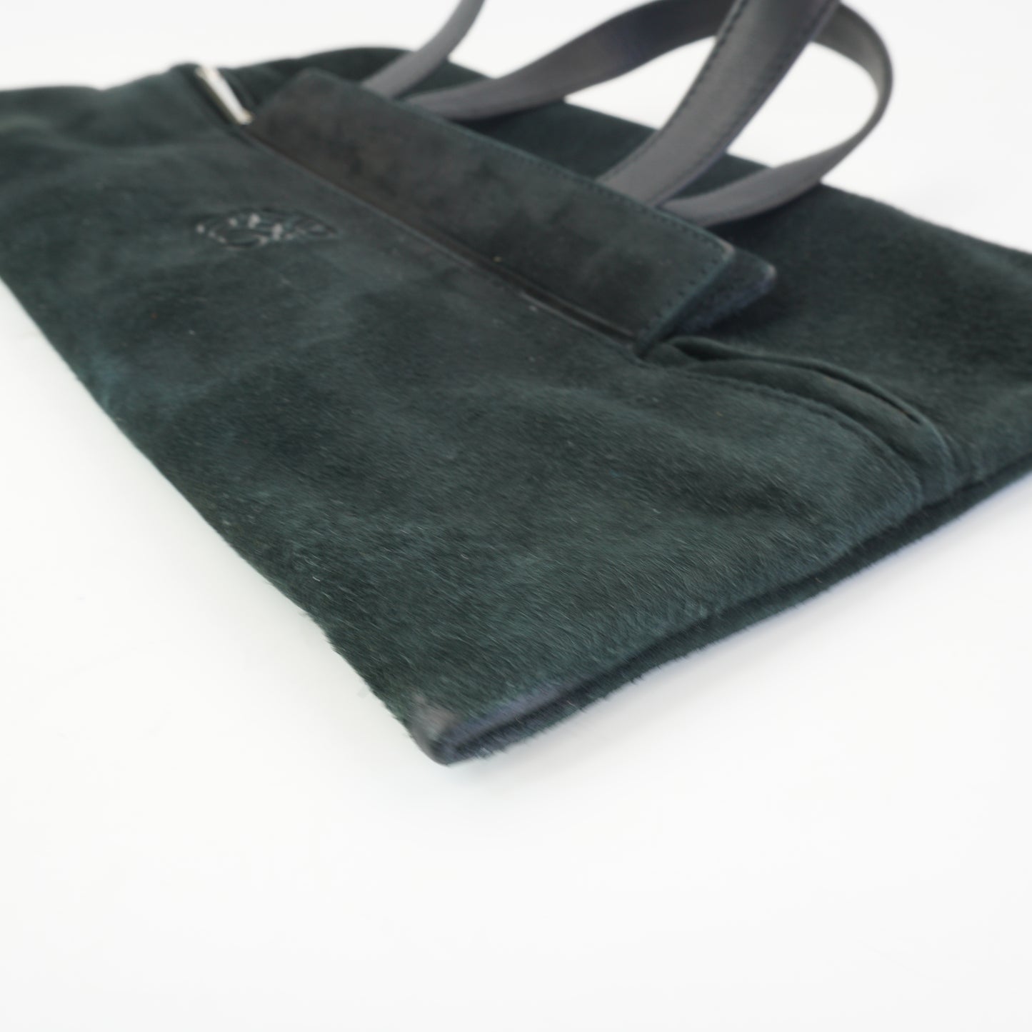 Loewe Suede anagram Black handbag SHW