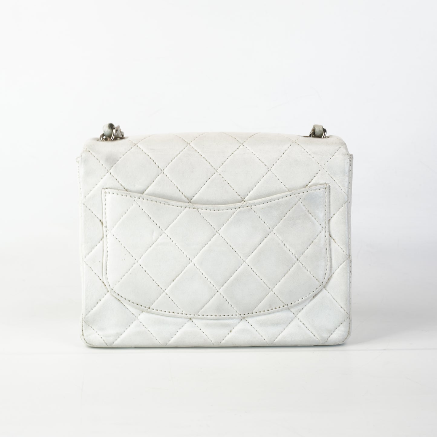 Chanel Light Grey Quilted Lambskin