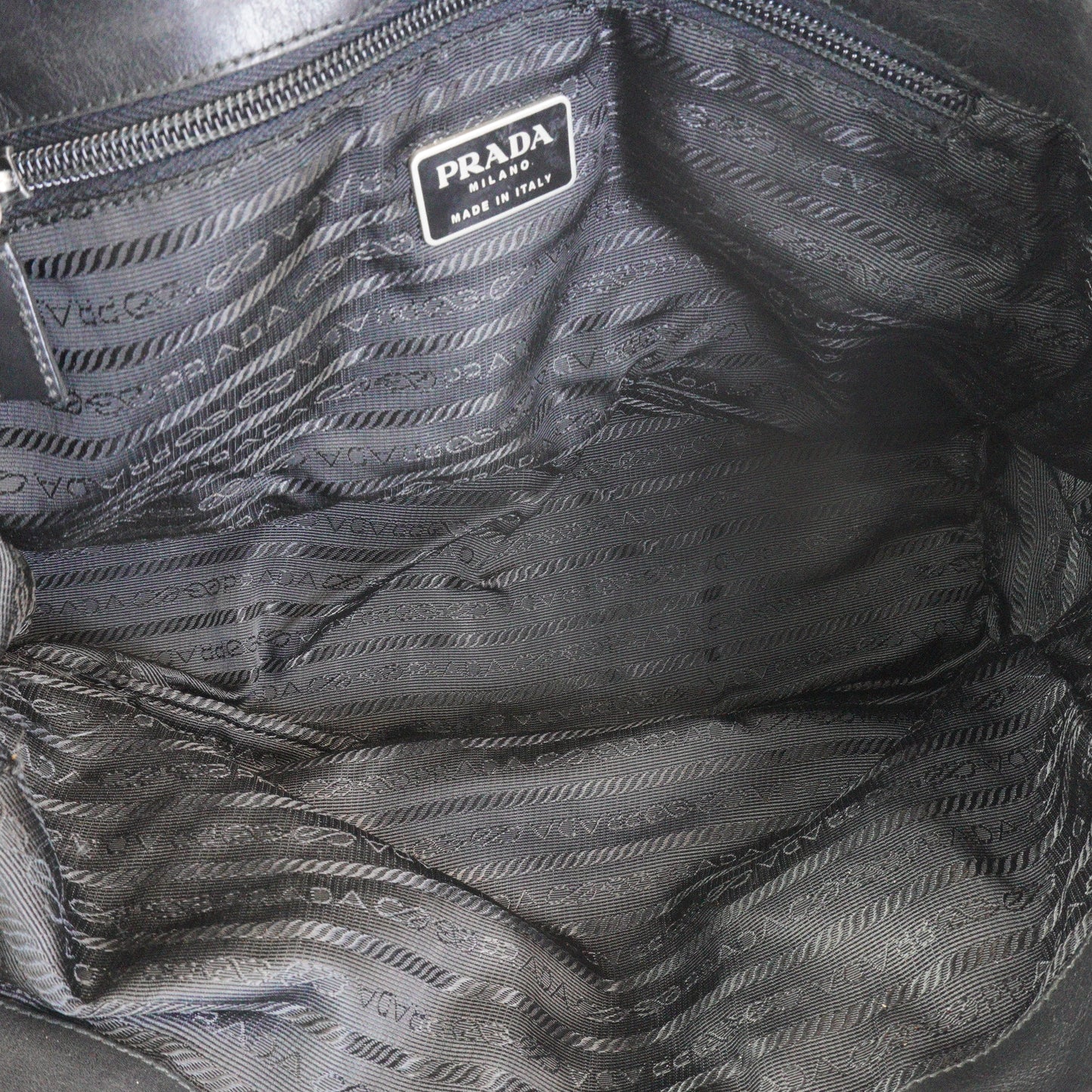 Prada Calf trimmed tessuto shoulder bag SHW Medium