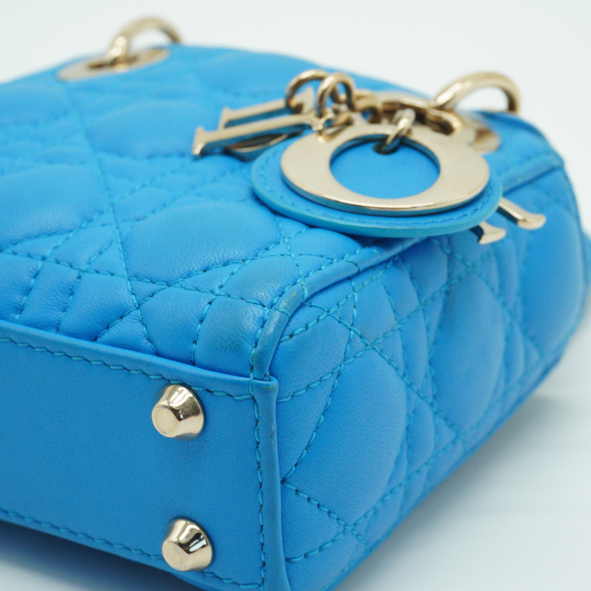 Dior Lady Dior Mini Blue SHW