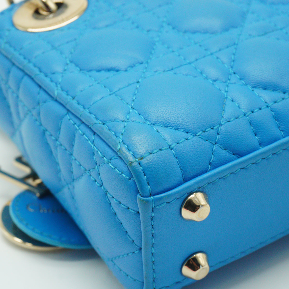 Dior Lady Dior Mini Blue SHW