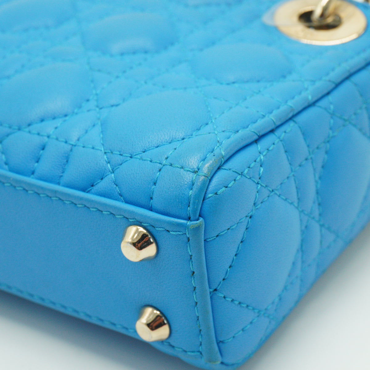 Dior Lady Dior Mini Blue SHW