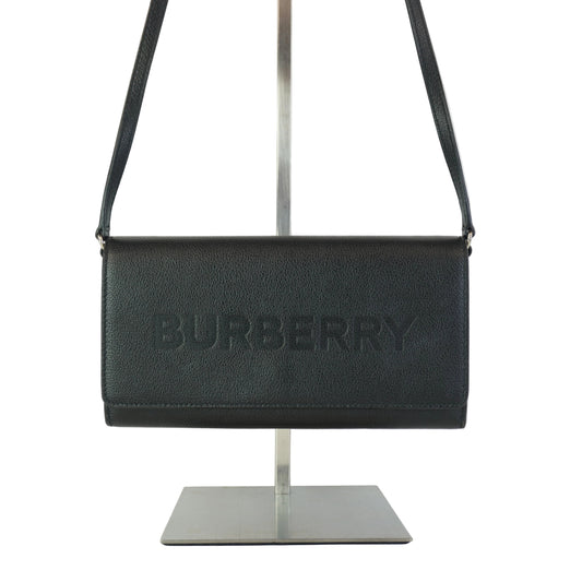 Burberry	Henley Leather Crossbody Bag Black
