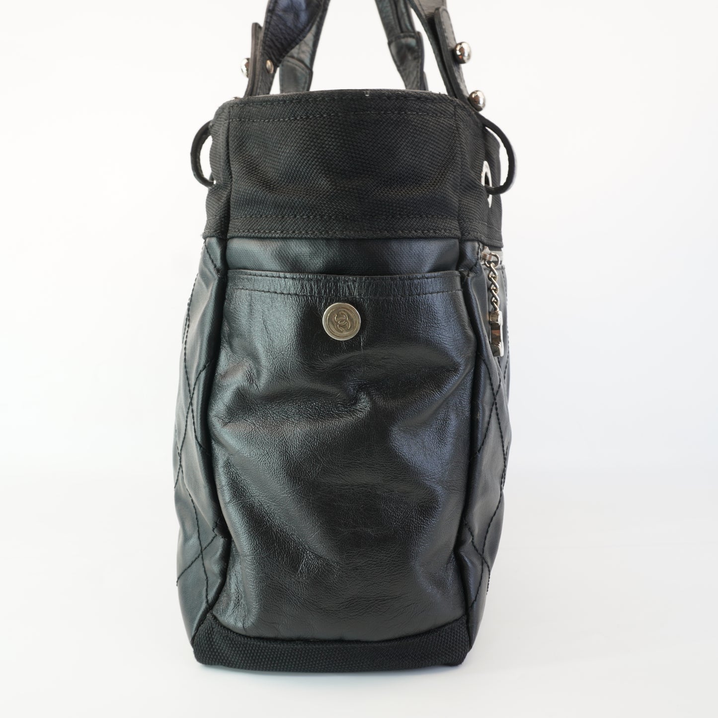 Chanel Biarritz Tote Black Quilted Canvas