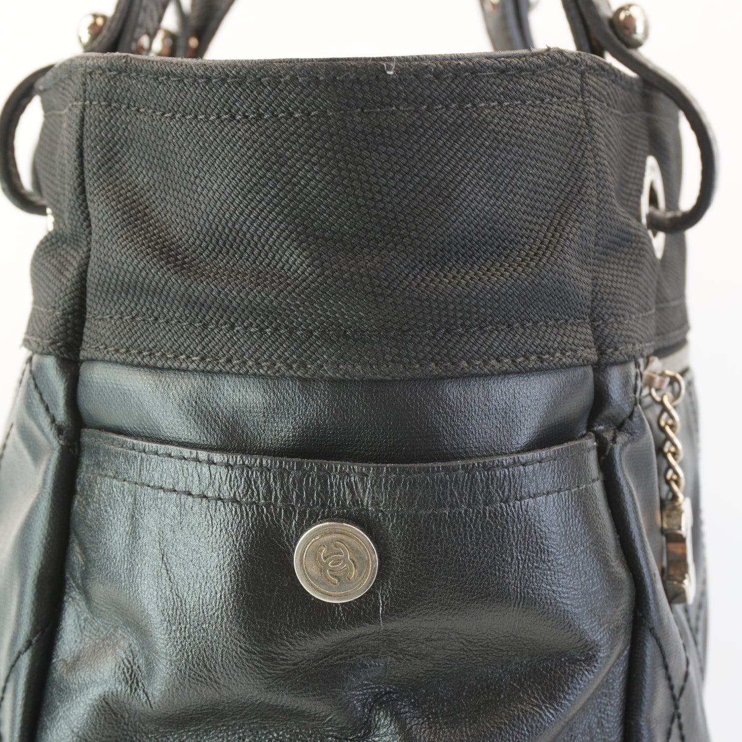 Chanel Biarritz Tote Black Quilted Canvas
