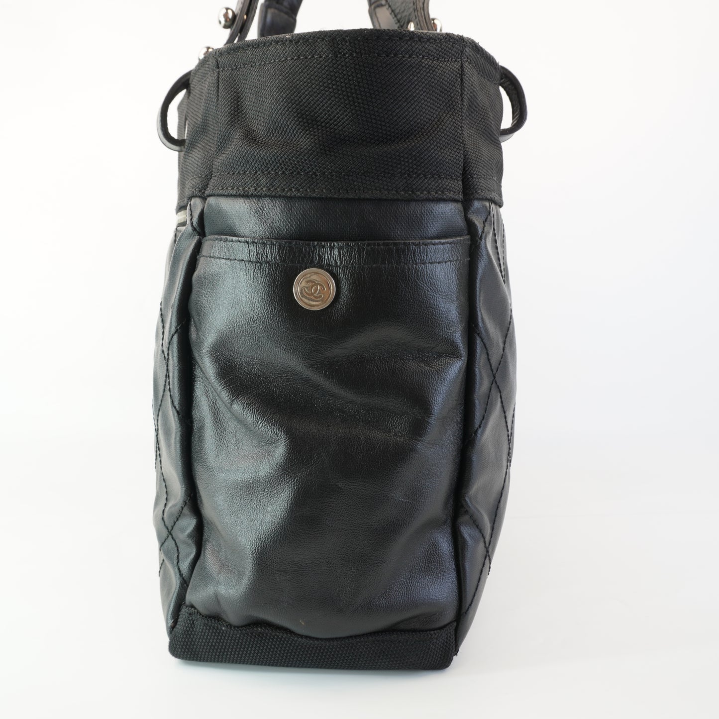 Chanel Biarritz Tote Black Quilted Canvas