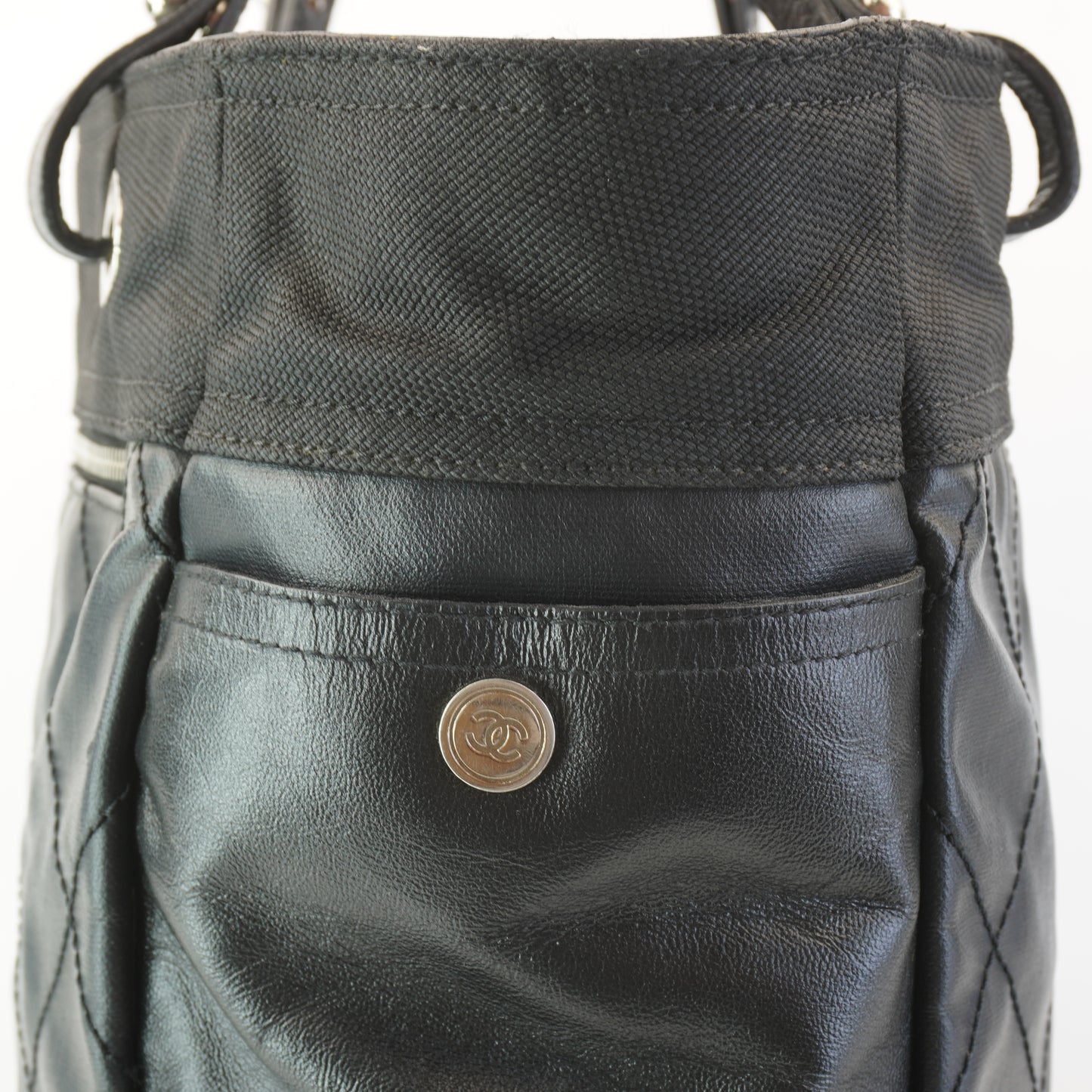 Chanel Biarritz Tote Black Quilted Canvas
