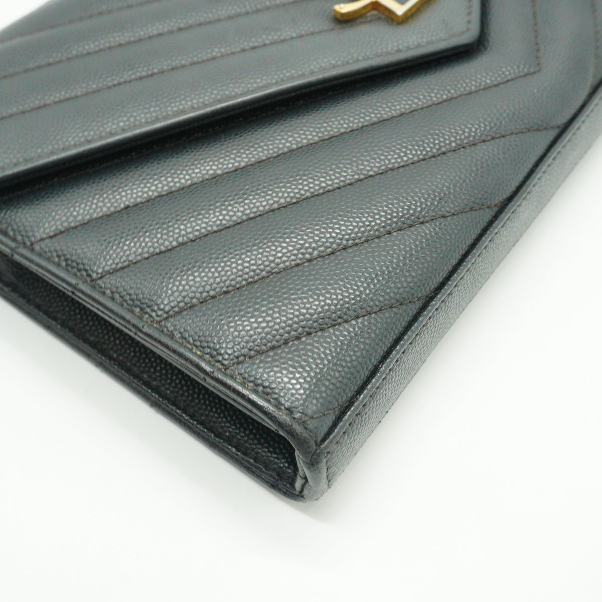 YSL	Cassandre Envelope Chain Wallet small black GHW