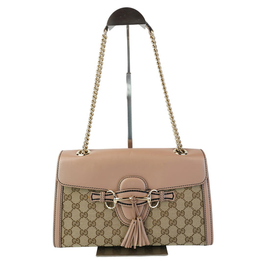 Gucci Medium Emily Chain Flap Beige/Pink