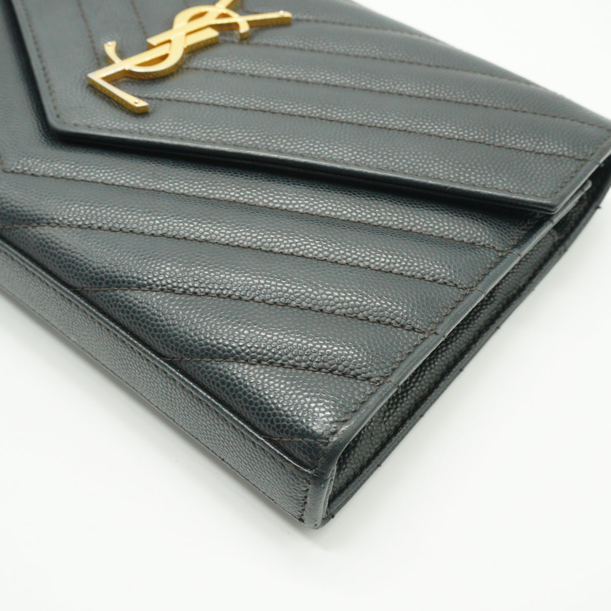 YSL	Cassandre Envelope Chain Wallet small black GHW