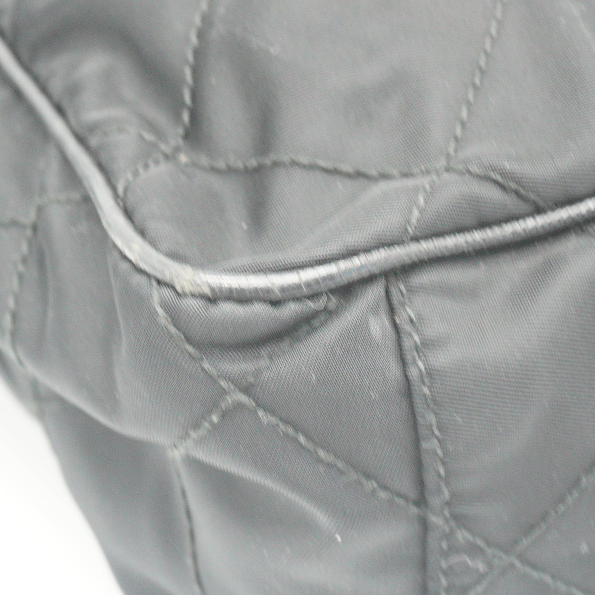 Prada Quilted Tessuto Nylon Messenger Bag Black Medium SHW