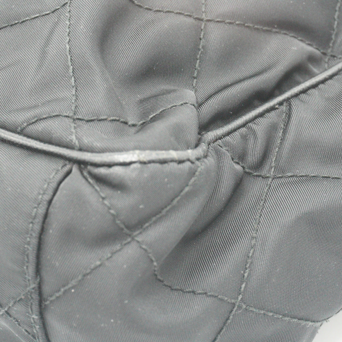 Prada Quilted Tessuto Nylon Messenger Bag Black Medium SHW