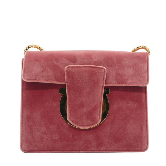 Salvatore Ferragamo	Thalis Flap Bag Suade Small GHW