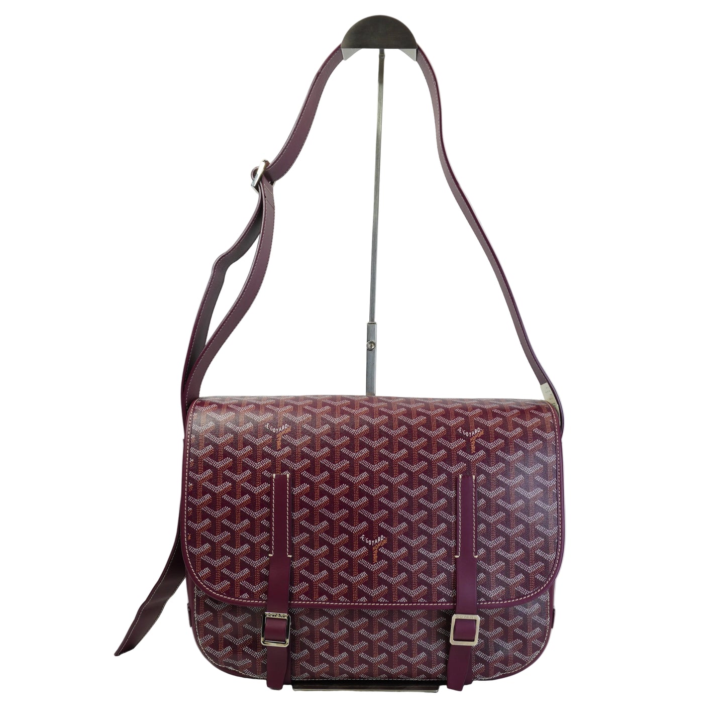Goyard	Belveere Messenger Bag Burgundy Medium SHW