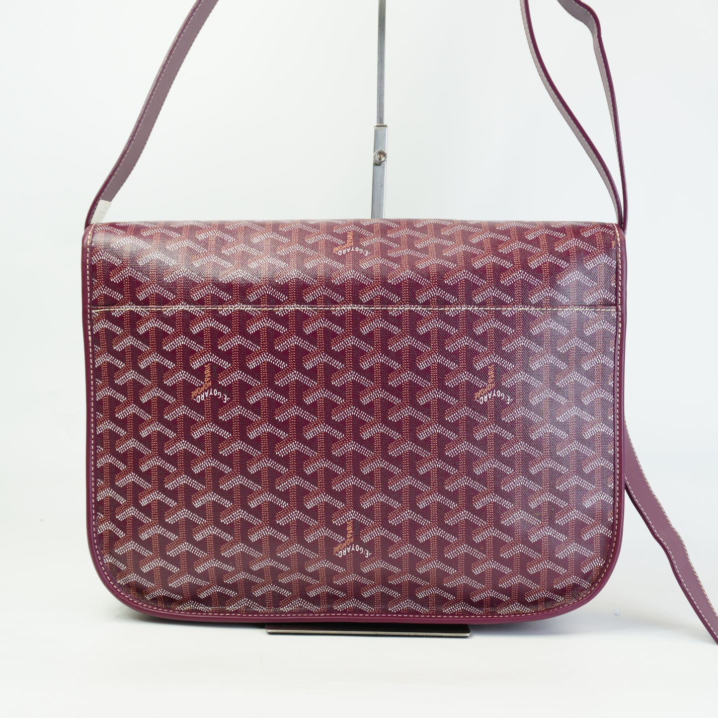 Goyard	Belveere Messenger Bag Burgundy Medium SHW