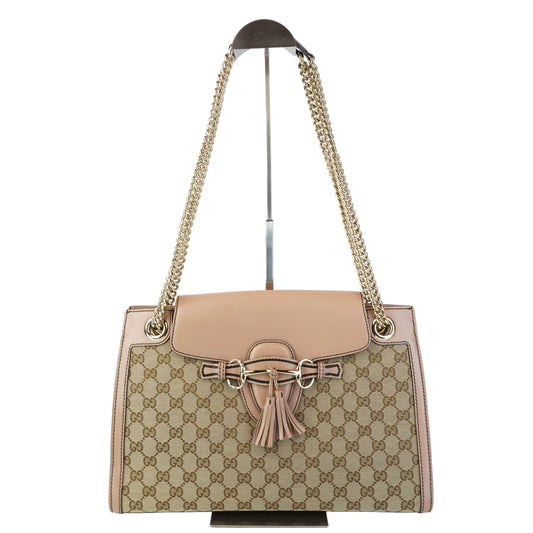 Gucci Large Emily Chain Flap Beige/Pink