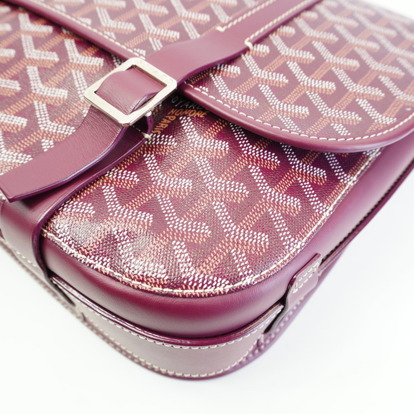 Goyard	Belveere Messenger Bag Burgundy Medium SHW
