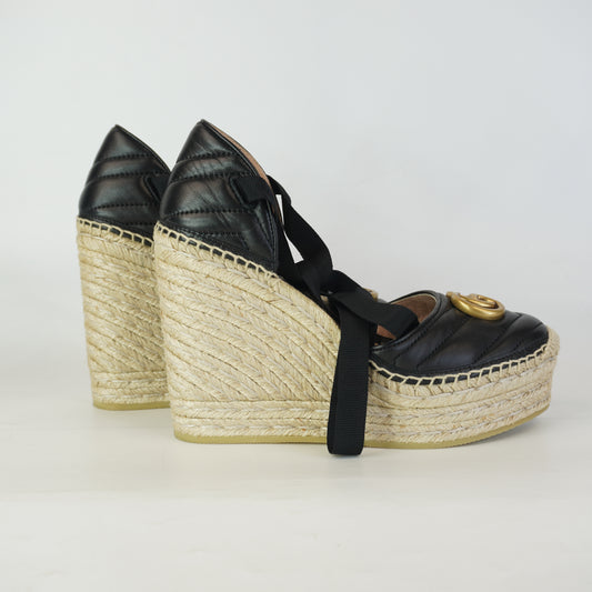 Gucci GG Marmont Ankle Wrap Espadrille S.37 1/2
