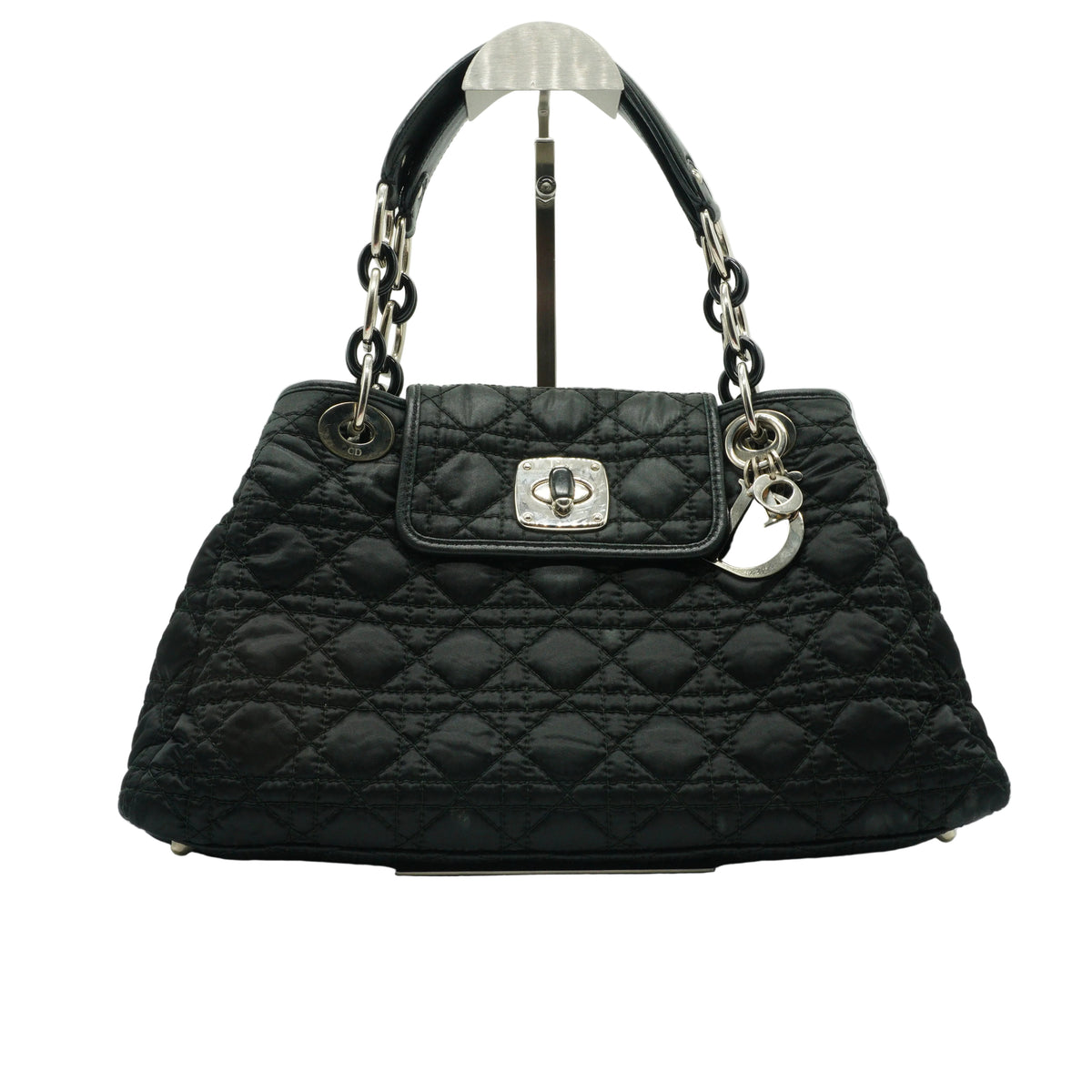 Dior	Cannage Charming Lock Tote Bag Black Medium  SHW