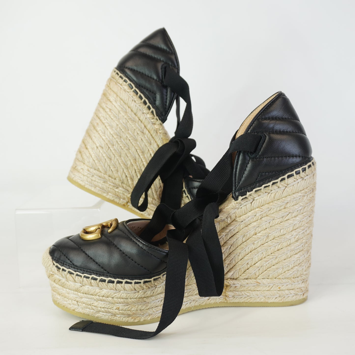 Gucci GG Marmont Ankle Wrap Espadrille S.37 1/2