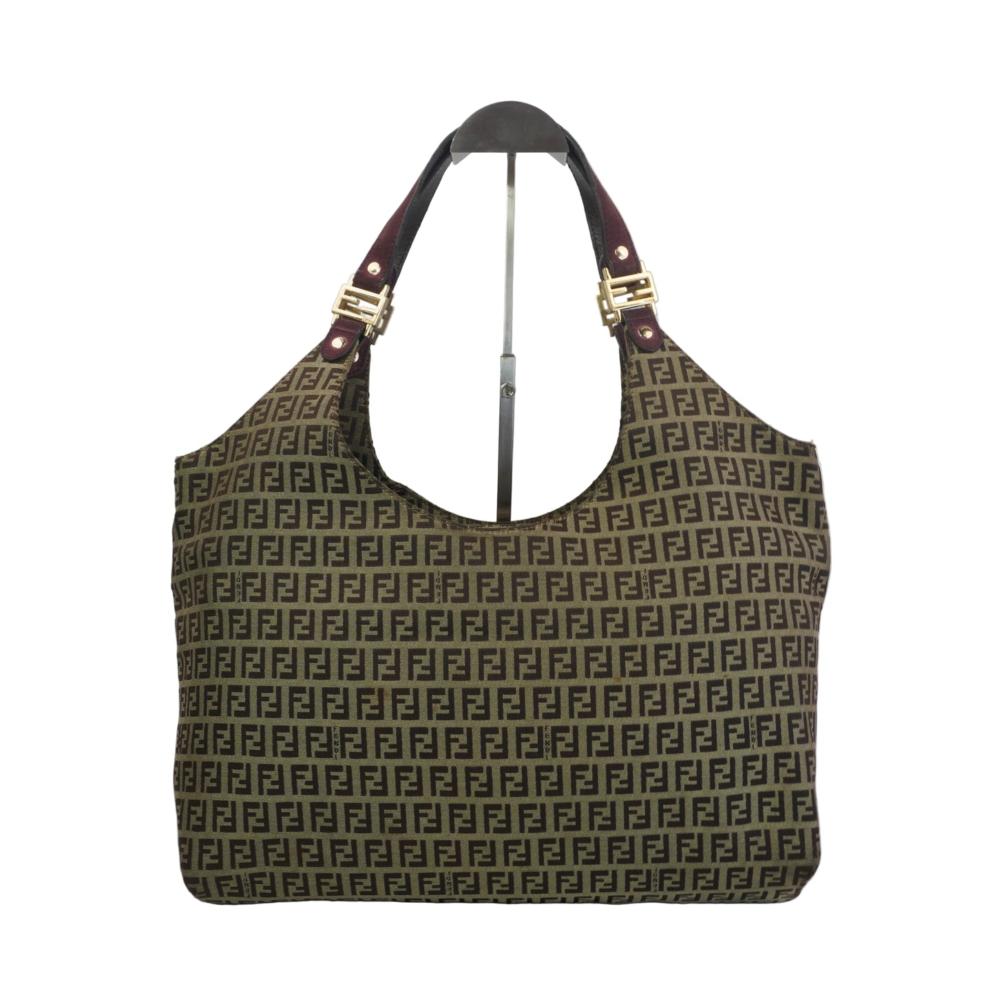 Fendi Zucchino monogram canvas hobo bag GHW Large