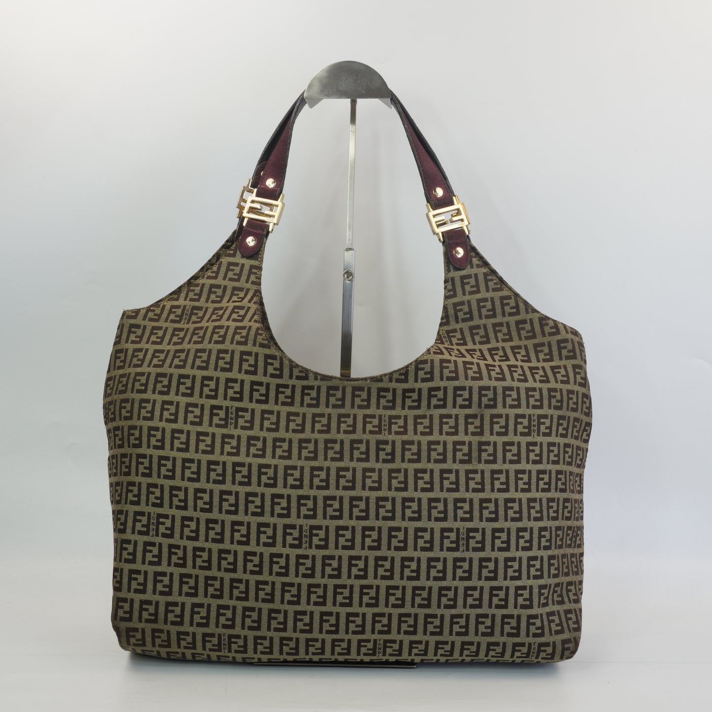 Fendi Zucchino monogram canvas hobo bag GHW Large